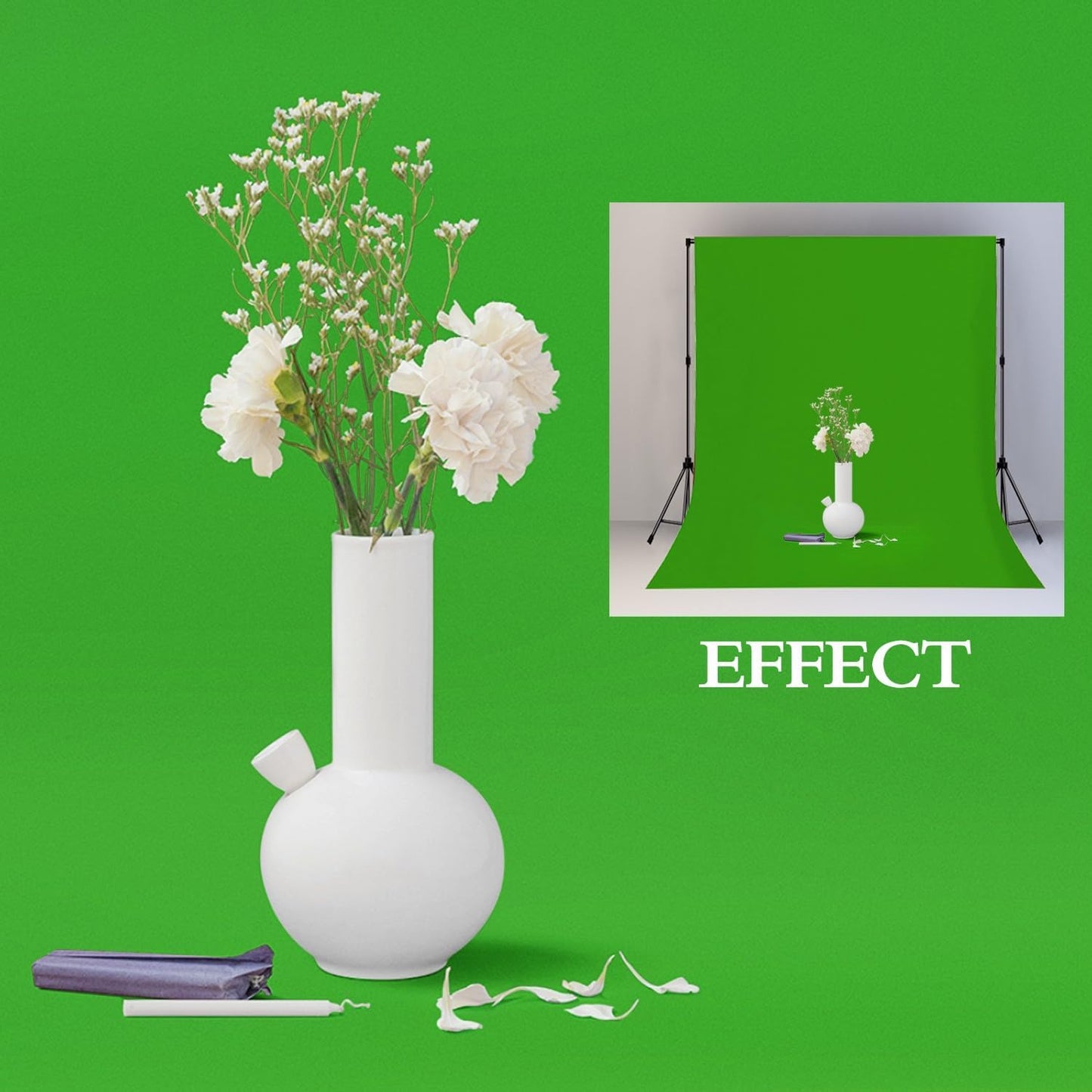 10x10FT Green Screen Backdrop Big Solid Color Photography Background for Video, Studio, Photo, Live, Editing Green Backgrounds