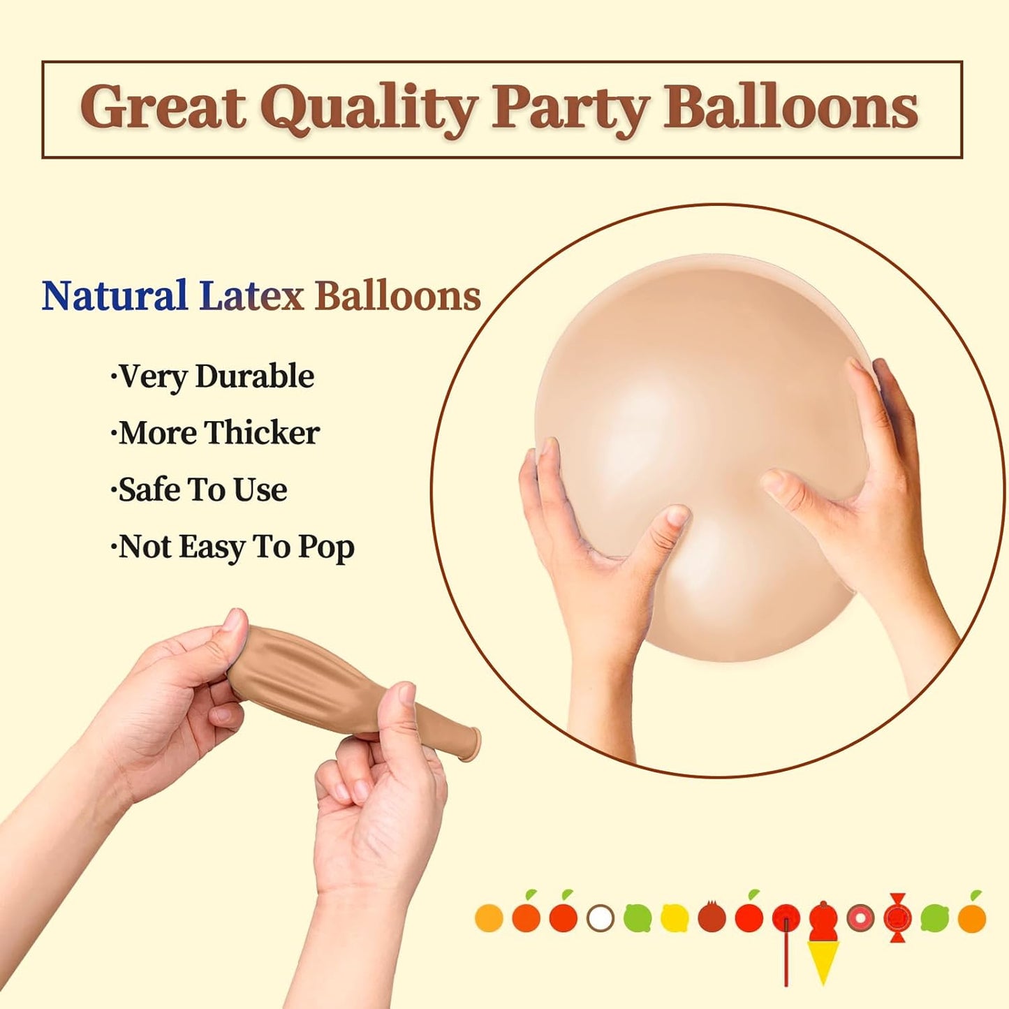 110pcs Nude Balloon 12 inch, Beige Latex Balloons for Birthday Party Baby Shower Wedding(with 2 Ribbons).