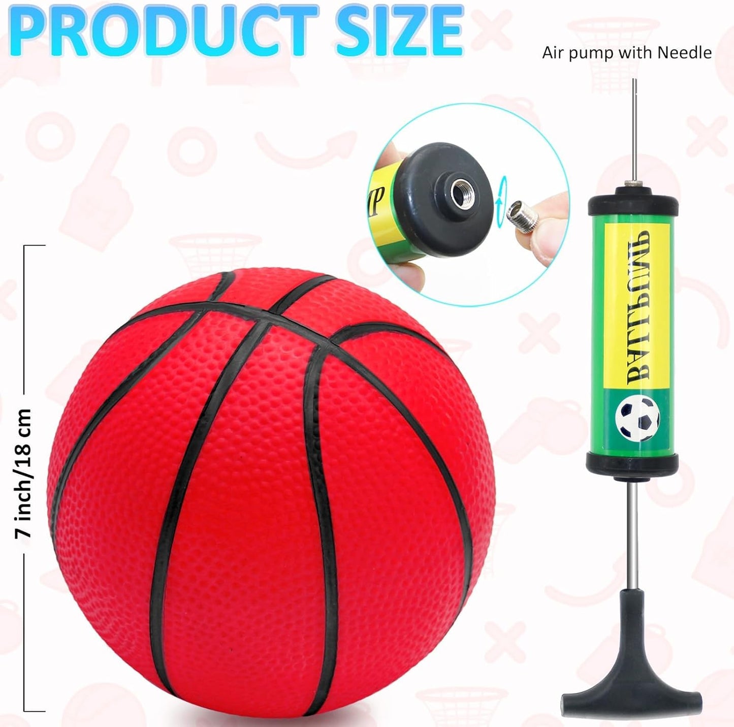 30Pcs 7" Mini Basketballs Balls Bulk, PVC Small Basketball for Over The Door Basketball Hoop Games Party Favors Indoor Outdoor Play Adults Kids Pool Beach Colorful
