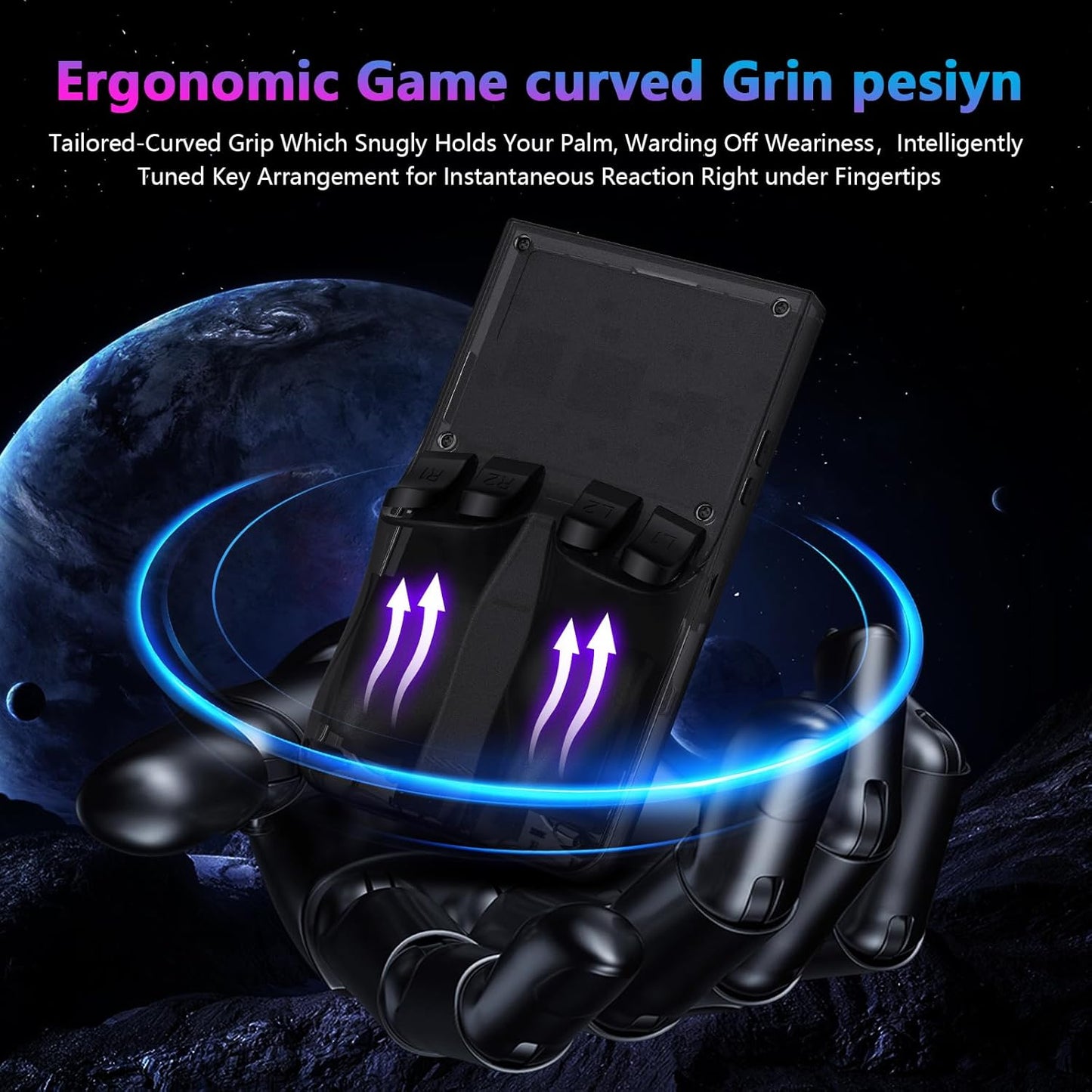 R36MAX Retro Handheld Game Console, 4.0 Inch 720x720 IPS Screen, Built-in 22,000+ Classic Game, Portable Hand Held Open Source Linux System, 4000mAh Battery Retro Gaming Console (Black 128GB)