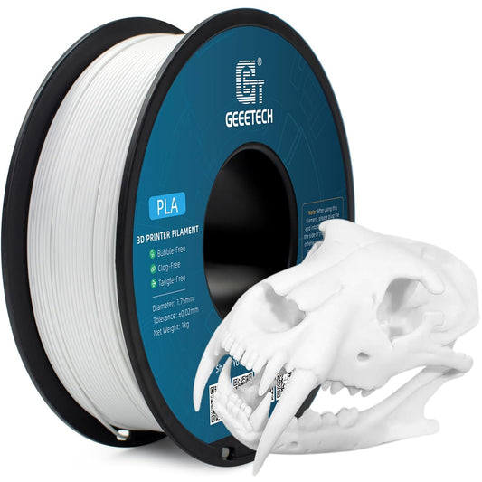 Geeetech 1.75mm PLA 3D Printer Filament, 1kg Spool (2.2lbs), Upgrade Tidy Winding Tangle-Free, Dimensional Accuracy +/- 0.02 mm, White