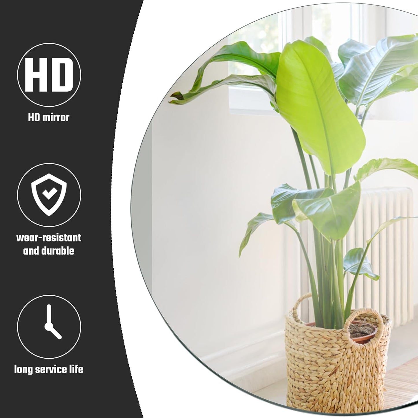 Seelenruhe 12" Round Mirrors for Centerpieces for Tables, Round Mirrors Trays Plates for Centerpieces, Wedding Decorations, Baby Shower Party, Christmas Decorations, 2mm, 12 PCS