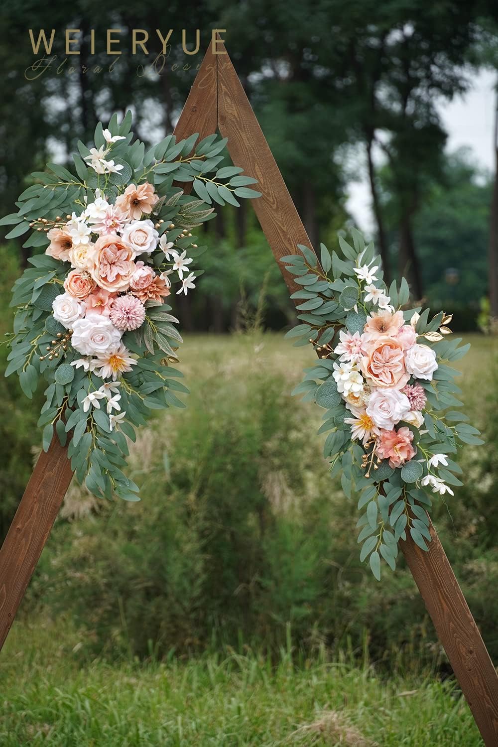 Artificial Wedding Arch Flowers Kit(Pack of 2) for Wedding Arch, Bridal Shower, Ceremony and Reception Backdrop Decoration (Coral Pink)