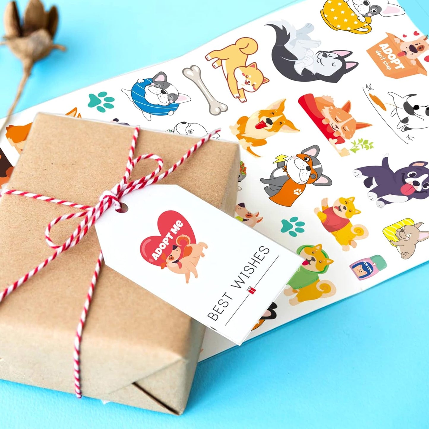 Cute Dog Stickers Puppy Pet Decal Sticker 780 Counts Party Gifts Goodie Bags Decor School Reward Animal Birthday Party Favors Vinyl Waterproof Dog Water Bottle Laptop Stickers Invitation Decor