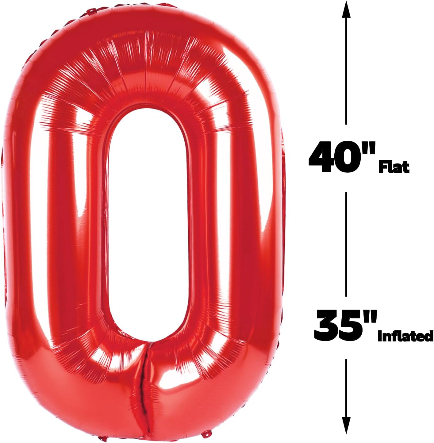 Red 40 Inch 0 Number Balloons, 0 Decorations for 10 20 30 40 50 60 70 80 90 100Birthday, Foil Giant Birthday Graduations Anniversary Party Balloons