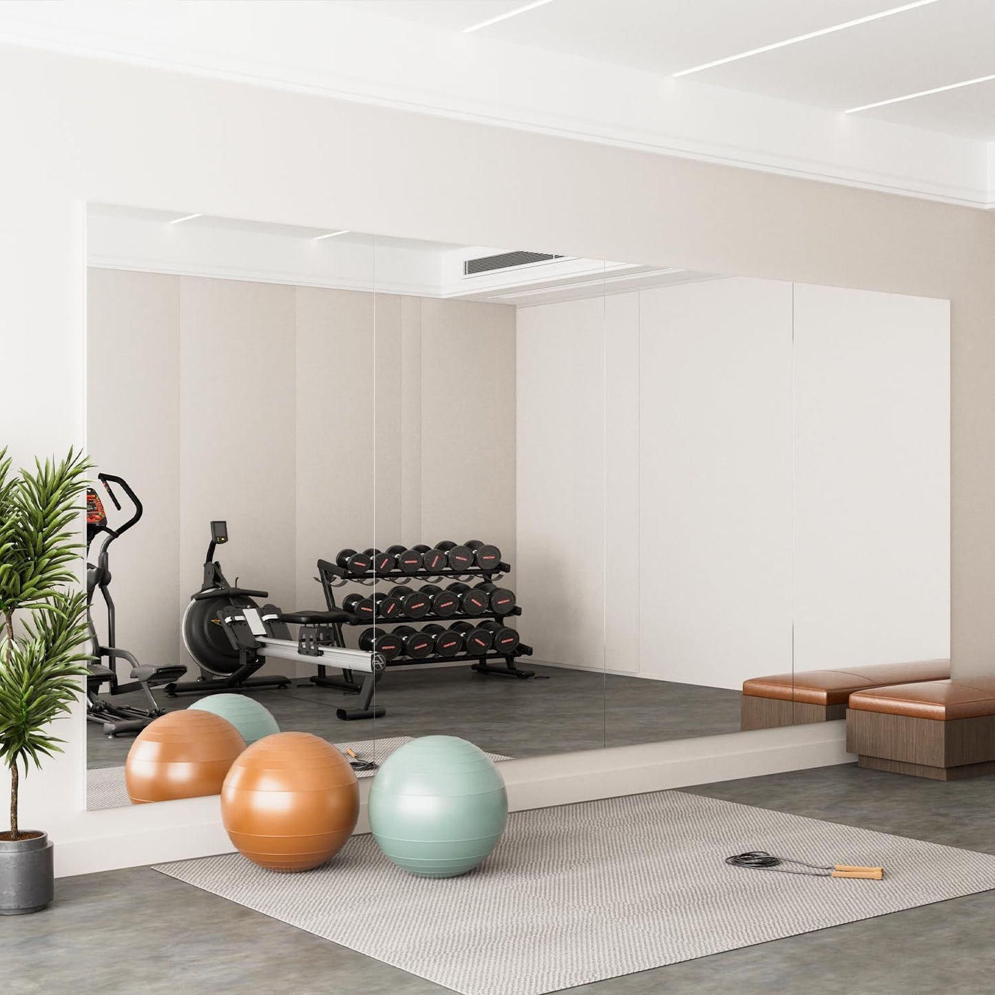 brisafe 2PCS 71" X 32" Gym Mirror - Full Length Wall Mirror for Gyms, Dance Studios, Home and Yoga - Easy Installation, Ultra Light Shatterproof Nano Miorror Reduces 60% Commercial Insurance Costs