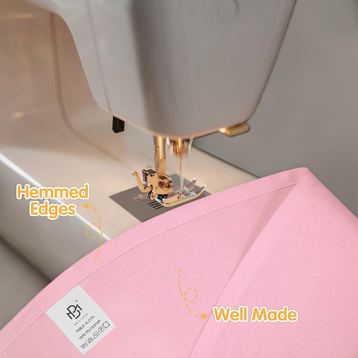 BRILLMAX 6 Pack Pink Round Tablecloths 132 Inch - Circle Bulk Linen Polyester Fabric Washable Table Cloth Cover for Wedding Reception Banquet Birthday Party Buffet Restaurant