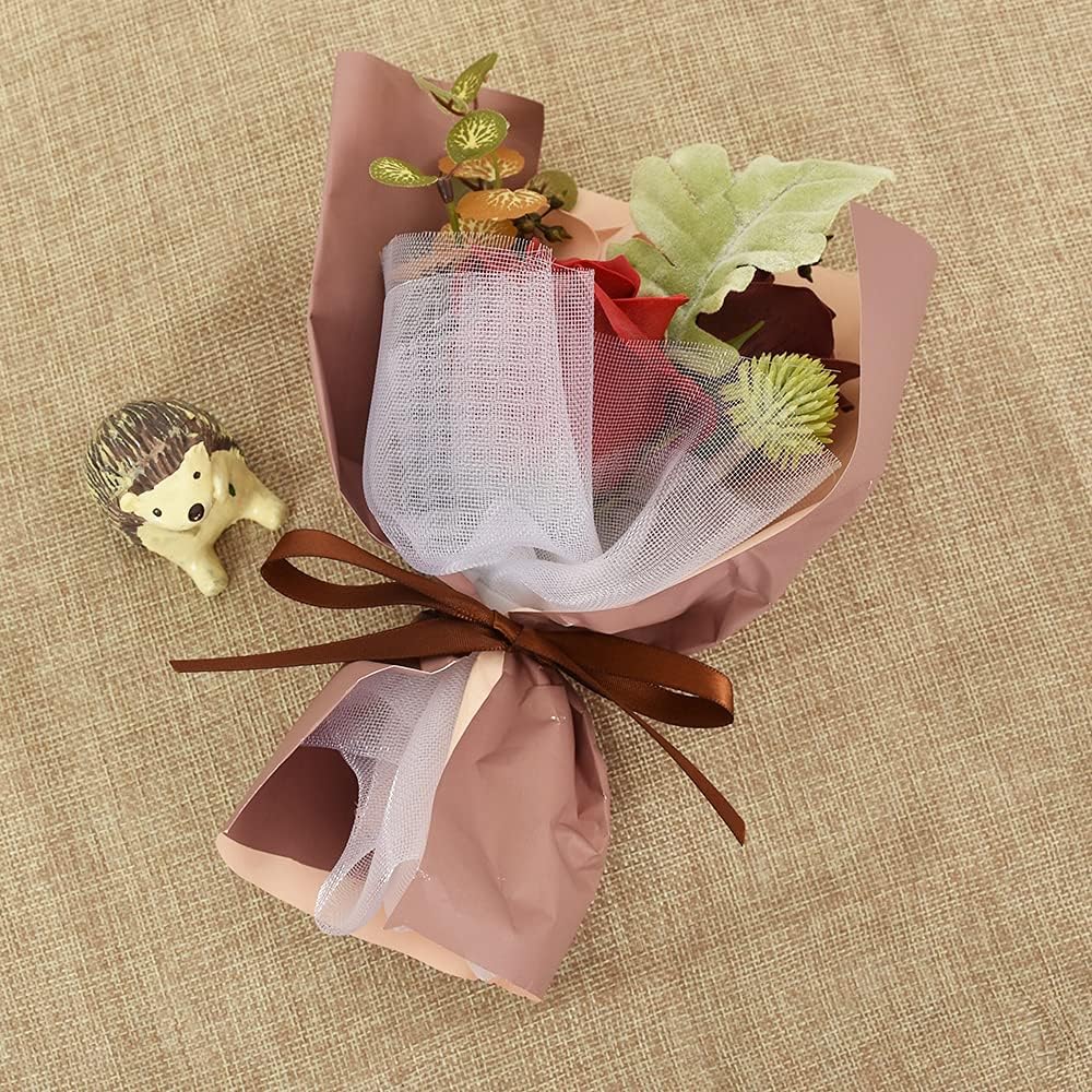 TONIFUL 3/8 Inch x 100yds Coffee Brown Color Satin Ribbon Thin Solid Fabric Ribbons Roll for Gift Wrapping Invitation Floral Hair Balloons Craft Party Wedding Decoration Valentine's Day Bouquet