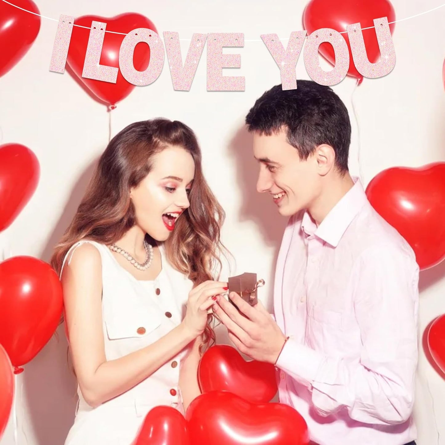 BEISHIDA 116 PCS Glitter Color Pink DIY Letter Banner Kit Make Your Own Banner，Including 111 Letters and Numbers 3 Rope and 4 Threading Device,Customized for Birthday Graduation Wedding Party Decor