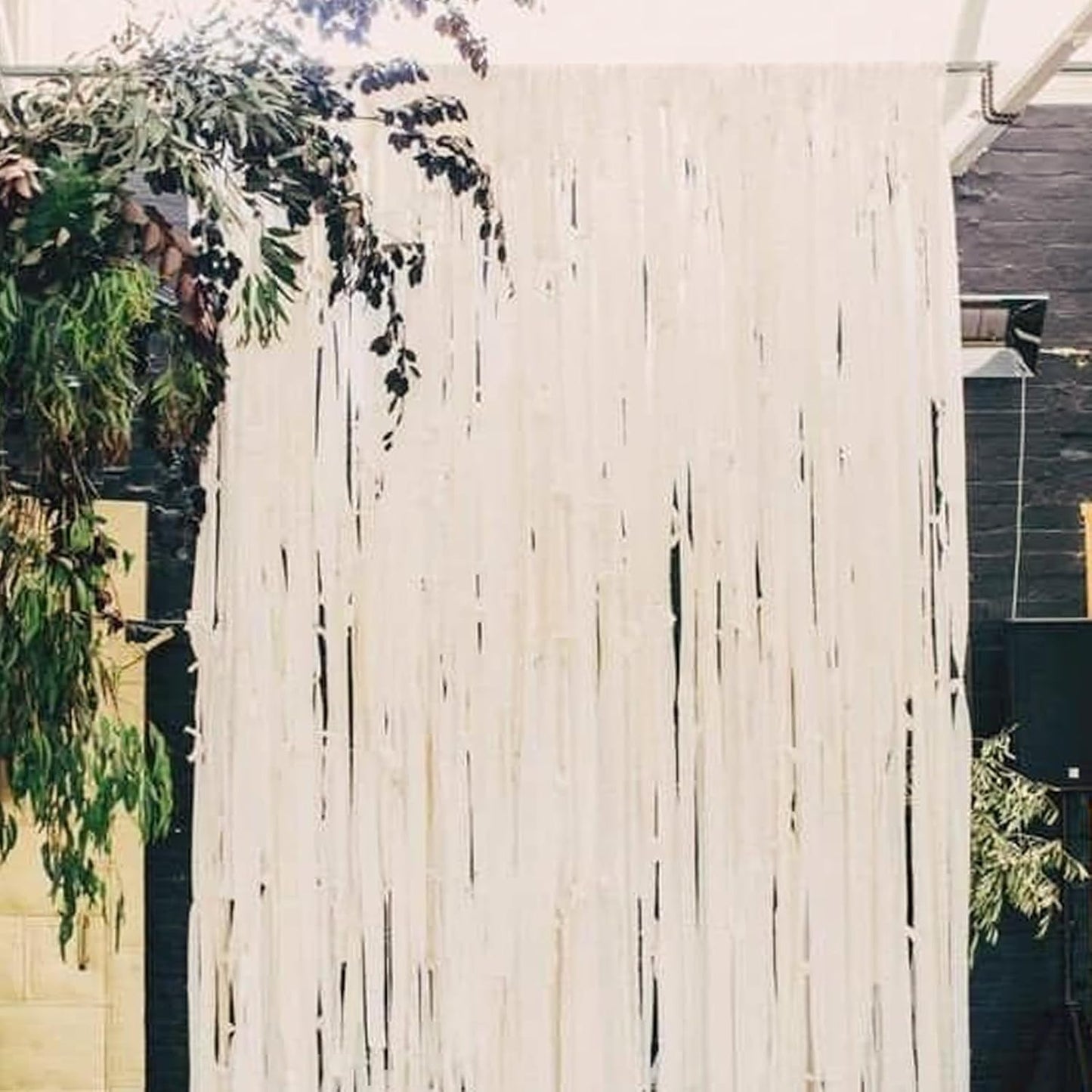 PartyWoo White Crepe Paper Streamers 4pcs 328ft Pack of Sand White Crepe Paper Streamers for Birthday Wedding Baby Shower Engagement Bachelorette Anniversary Graduation Retirement Party Decorations