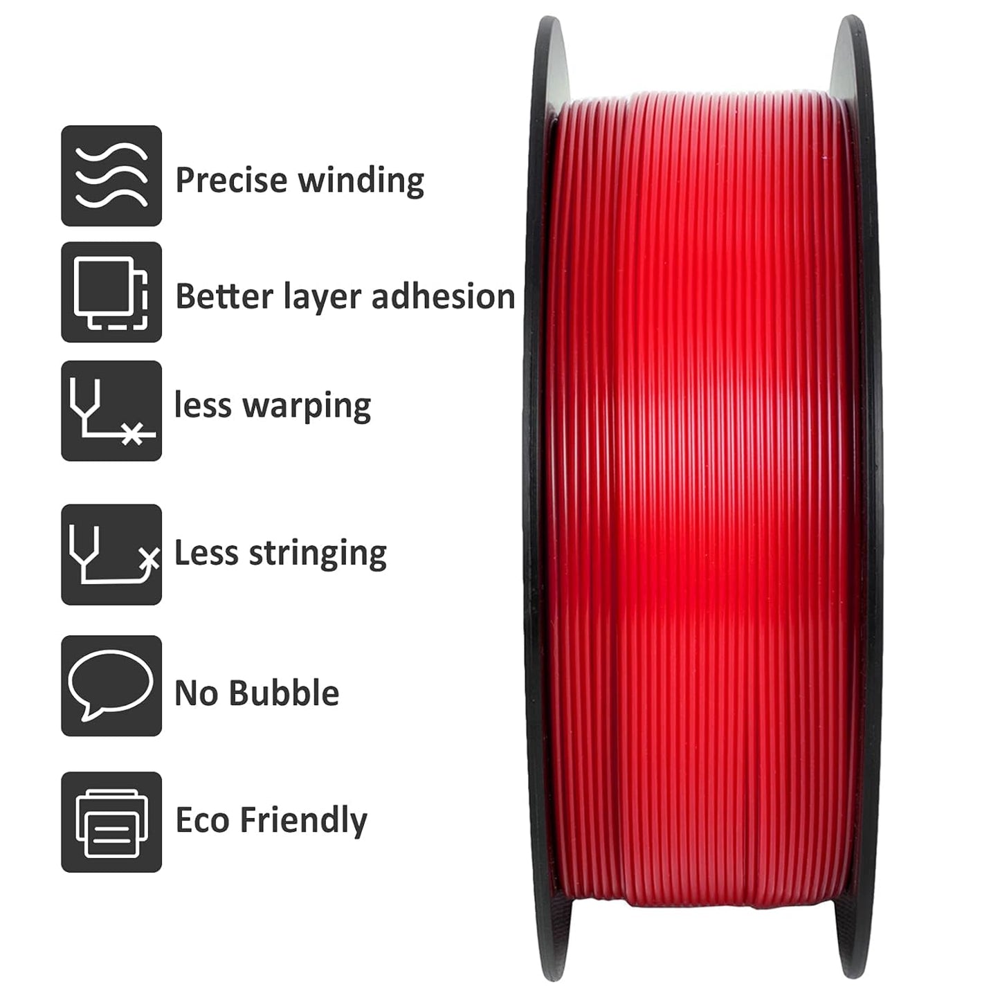 GIANTARM 3D Printer Filament, Red Pla Filament, 1Kg(2.2lbs) Spool, 1.75mm Dimension Accuracy +/- 0.03mm, 3D Printing Filament