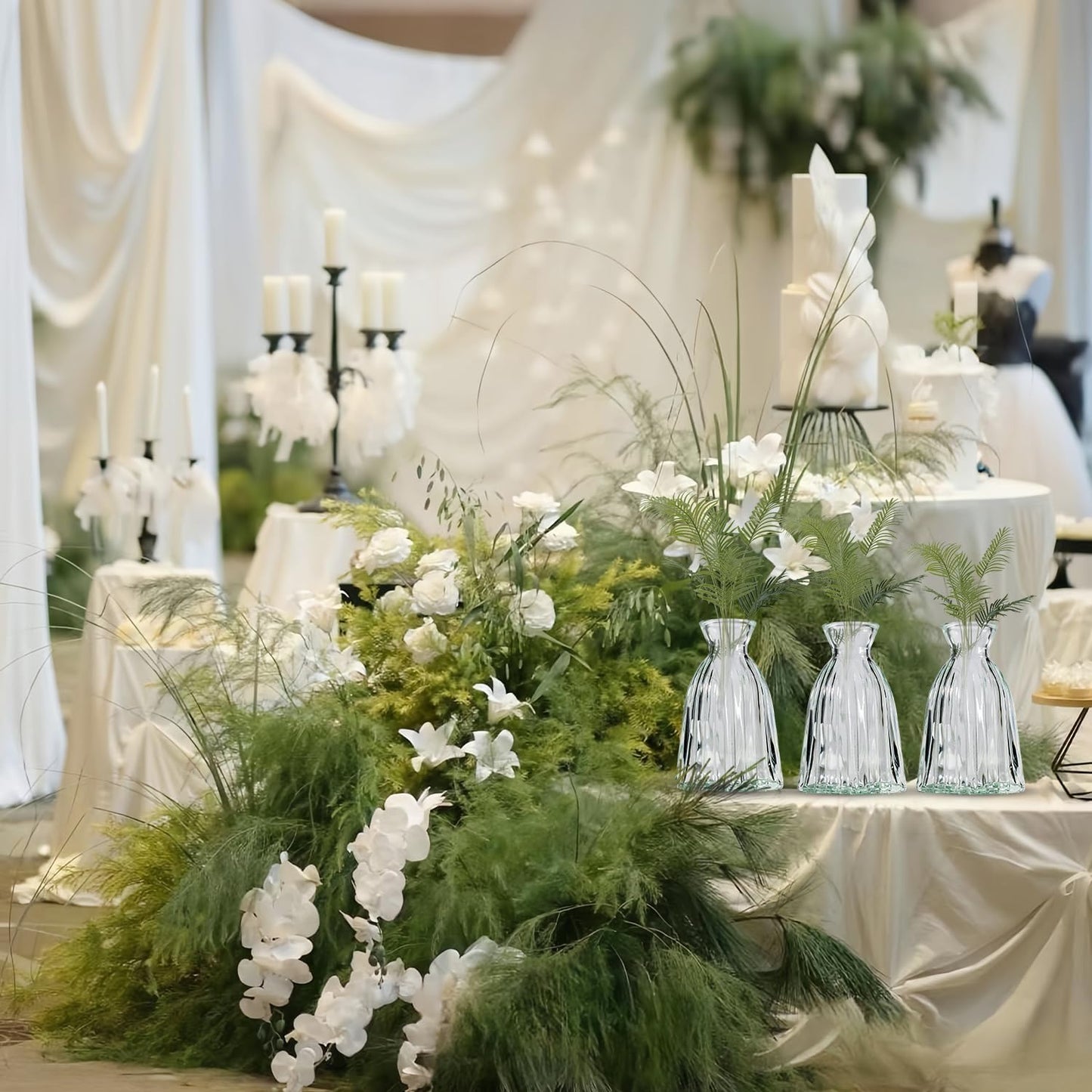 16 Pcs Flower Glass Bud Vases, Loose Transparent Flower Bud Vases, Mini Glass Vases, Small Vases, Family Wedding Table Decorations