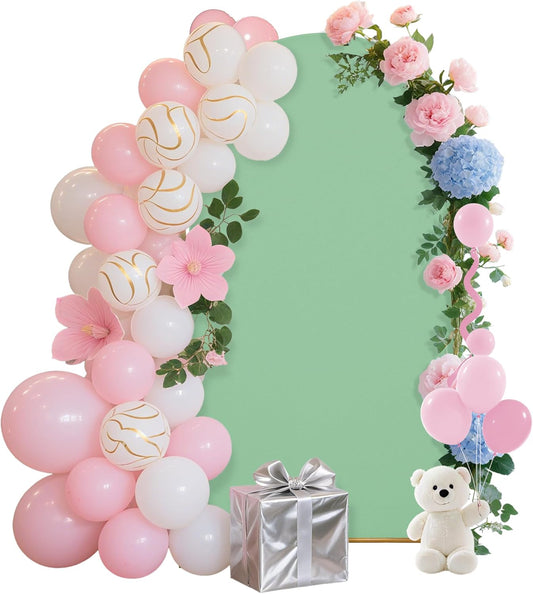6.6FT Wedding Arch Covers Arch Backdrop Cover Arch Stand Covers Set Arch Cover Spandex Fabric Stretchy Backdrop for Wedding Birthday Party Decoration Baby Shower (Mint Green)