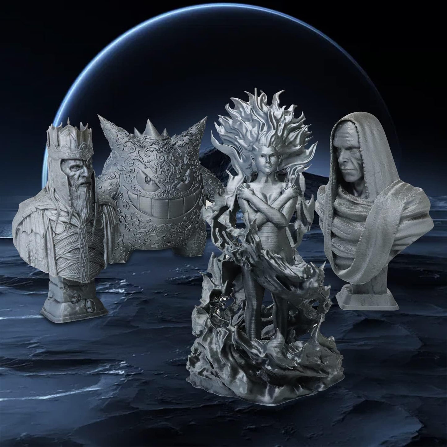 YOUSU Black White PLA Filament Coextrusion, PLA Filament Multicolor, 3D Printer Filament 1kg, Color Change Filament.