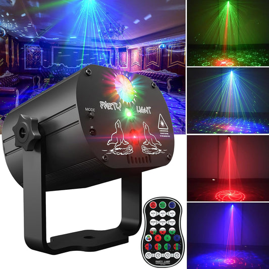 POCOCO Wireless DJ Party Lights - Laser Light Stage Light for Disco Party Birthday Wedding Halloween Christmas Festival