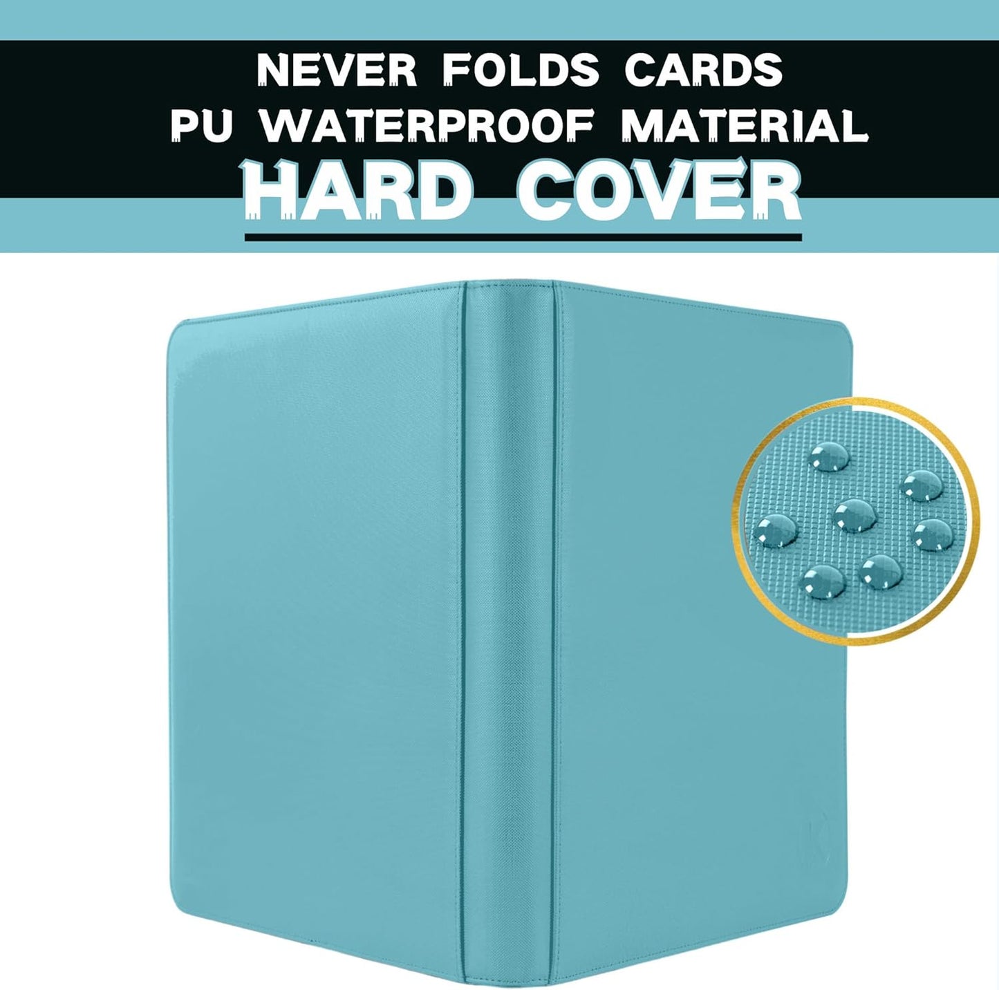 1000+ Pockets Trading Card Binder, 16-Pocket Card Ablum Compatible with MTG,Sports Cards & Other Standard Size Trading Cards (LIGHT BLUE)