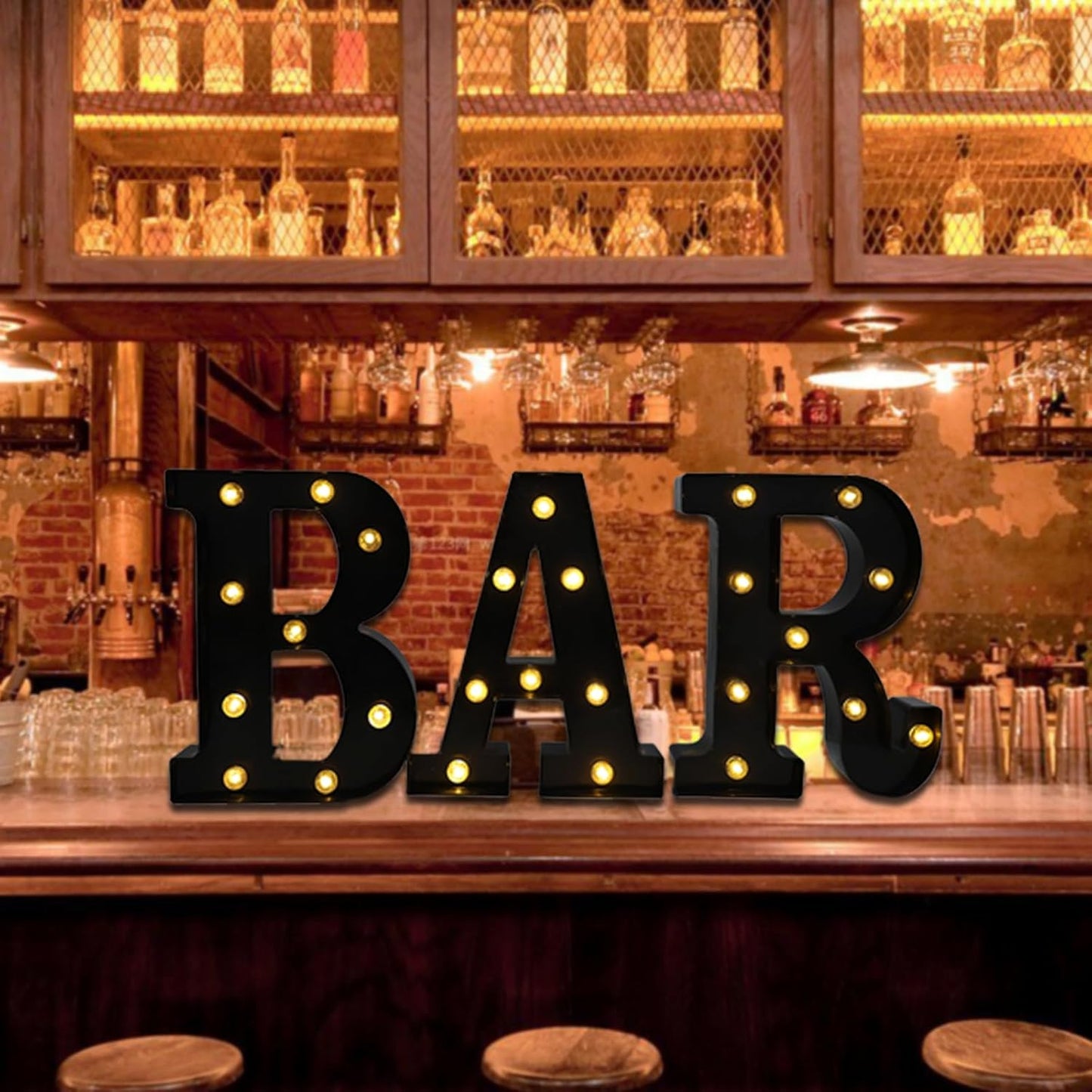 Led Marquee Letters, 8.58 Inch Black Light Up Letters, Small Led Letter Lights, Battery Powered Lighted Letterfor Table, Party, Birthday, Christmas Decor (Black, Letter B)