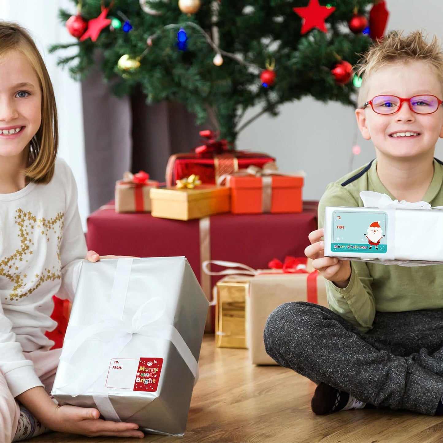 500 Pieces Christmas Gift Tags Sticker Name Tags for Christmas Presents Gift Labels (Inches, 2 x 1.5 Gingerbread)