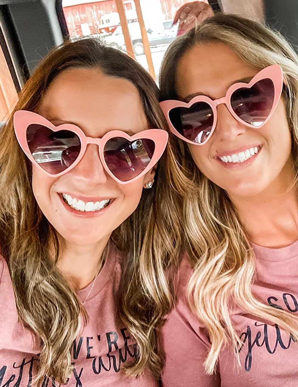 8 Pack Heart Sunglasses Vintage Cat Eye Heart Glasses Retro Bachelorette Bride Sunglasses Bulk for Women