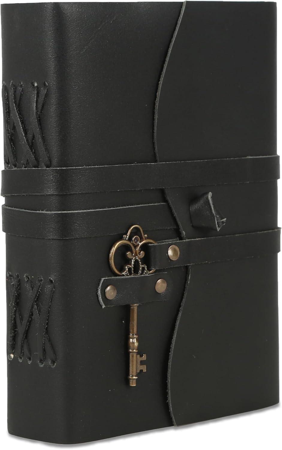Leather Journal with Lined and Unlined Deckle Edge Paper 8x6 inch and Vintage Key | Handmade Writing Notebook Diary | Bound Daily Notepad for Men & Women Medium, Sketch/Writing pad for Artists
