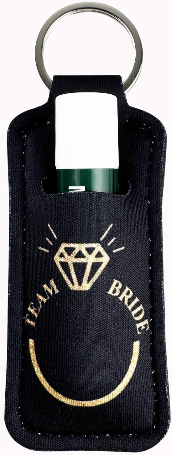 KIDZVEFUN Bridesmaid Proposal Gifts, 12Pcs Chapstick Holder for Bachelorette Party Favors Wedding Bridal Shower Cute Gifts for Women Lip Balm Holder (1 Bride+11Pcs Black)