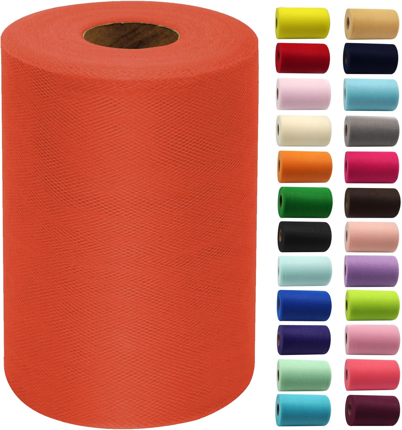 Terracotta Tulle Fabric Rolls 6 Inch by 100 Yards (300 feet) Fabric Spool Tulle Ribbon for DIY Tutu Bow Baby Shower Birthday Party Wedding Decorations Christmas Craft Supplies