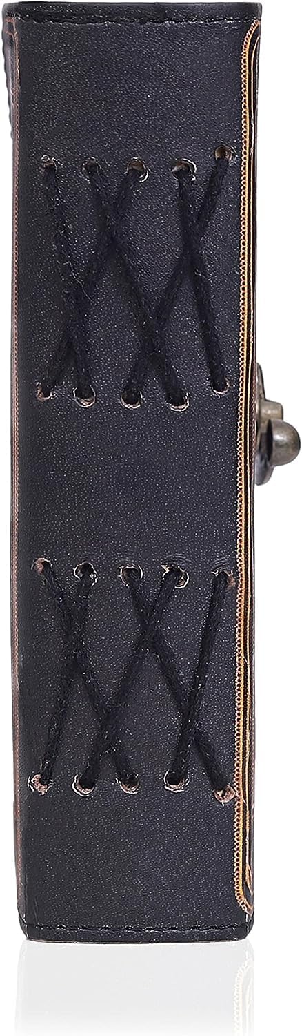 C CUERO Book of Spells Leather Journal Deckle Edge Paper Grimoire Printed Journal The Lovers Tarot Notebook Spiral Gothic Notebook Skull lover Antique Vintage Leather Journals for Men and Women (6 * 8