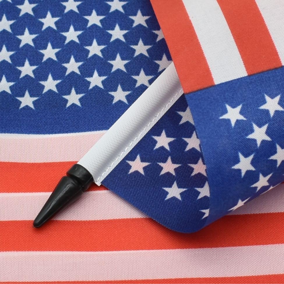 12 Pack American Desk Flags Set USA Small Mini Table Office US Miniature Desktop Flag Home Office Decoration