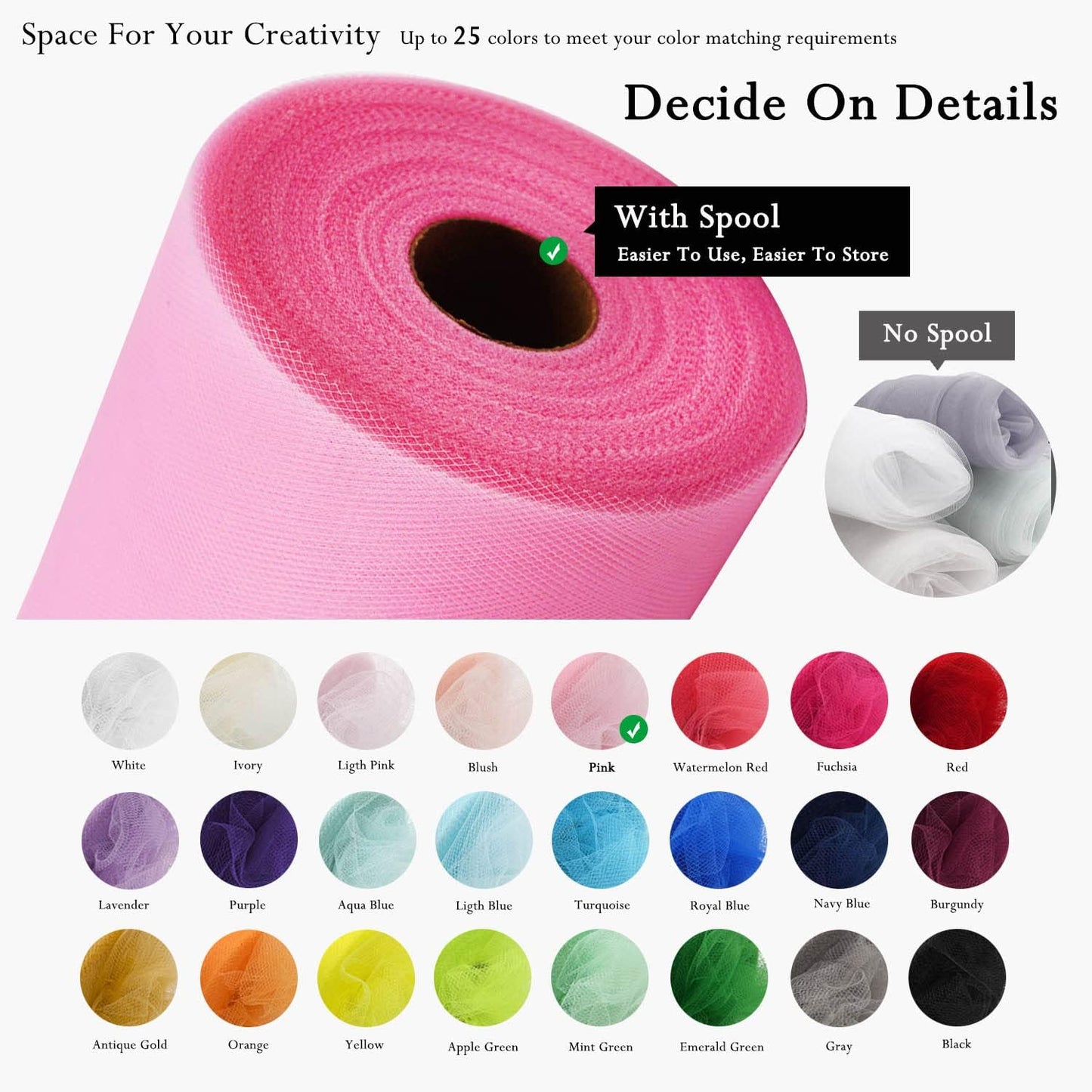 Pink Tulle Fabric Rolls 54 Inch by 40 Yards Tulle Bolt Spool for Wedding Decorations DIY Tutu Baby Shower Table Skirt Ceiling Decor Birthday Party Craft Supplies