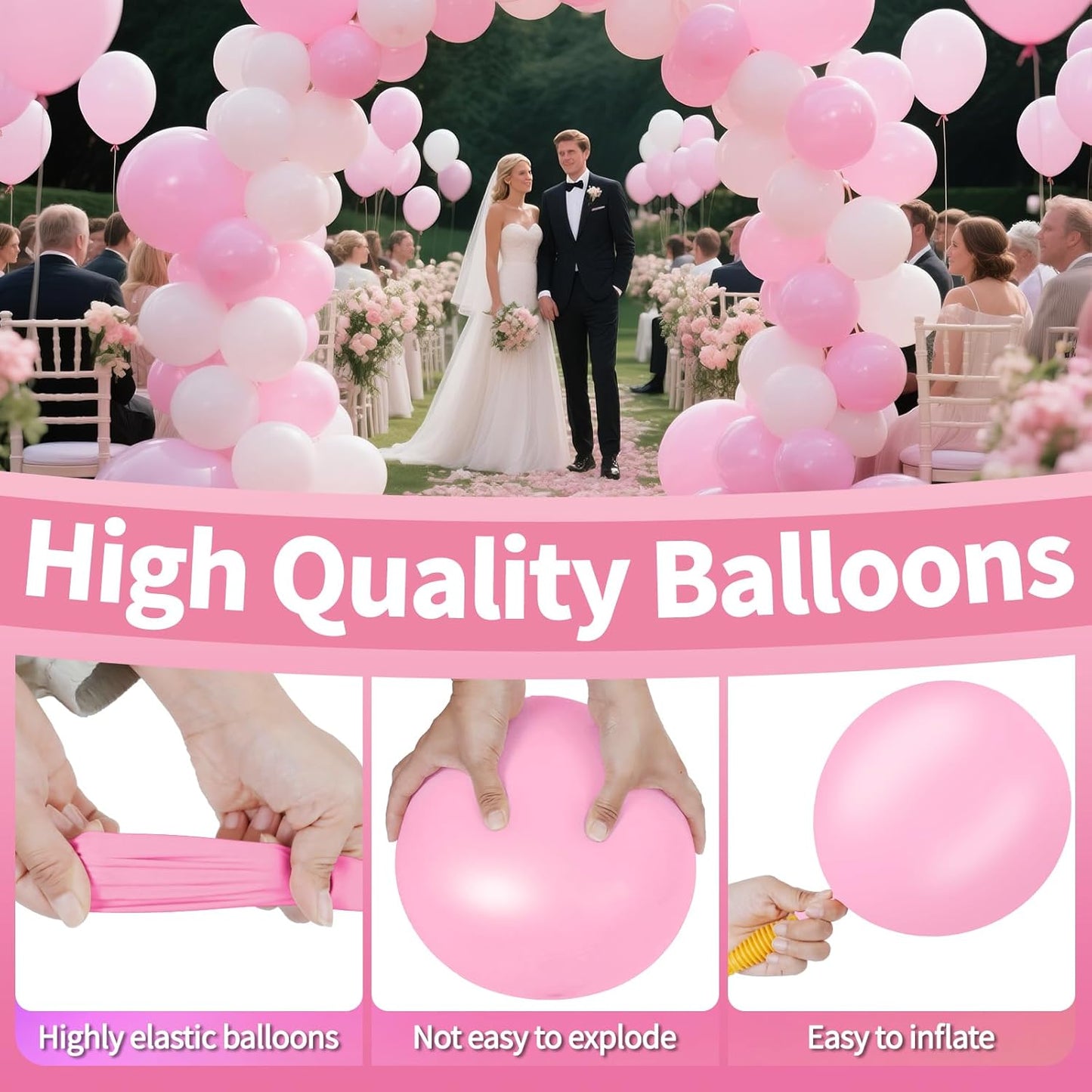 KAWKALSH Light Pink Balloon Arch Kit 111Pcs 18 12 5 Inch Latex Party Balloons Garland for Birthday Baby Shower Wedding Engagement Anniversary Christmas Party Decorations