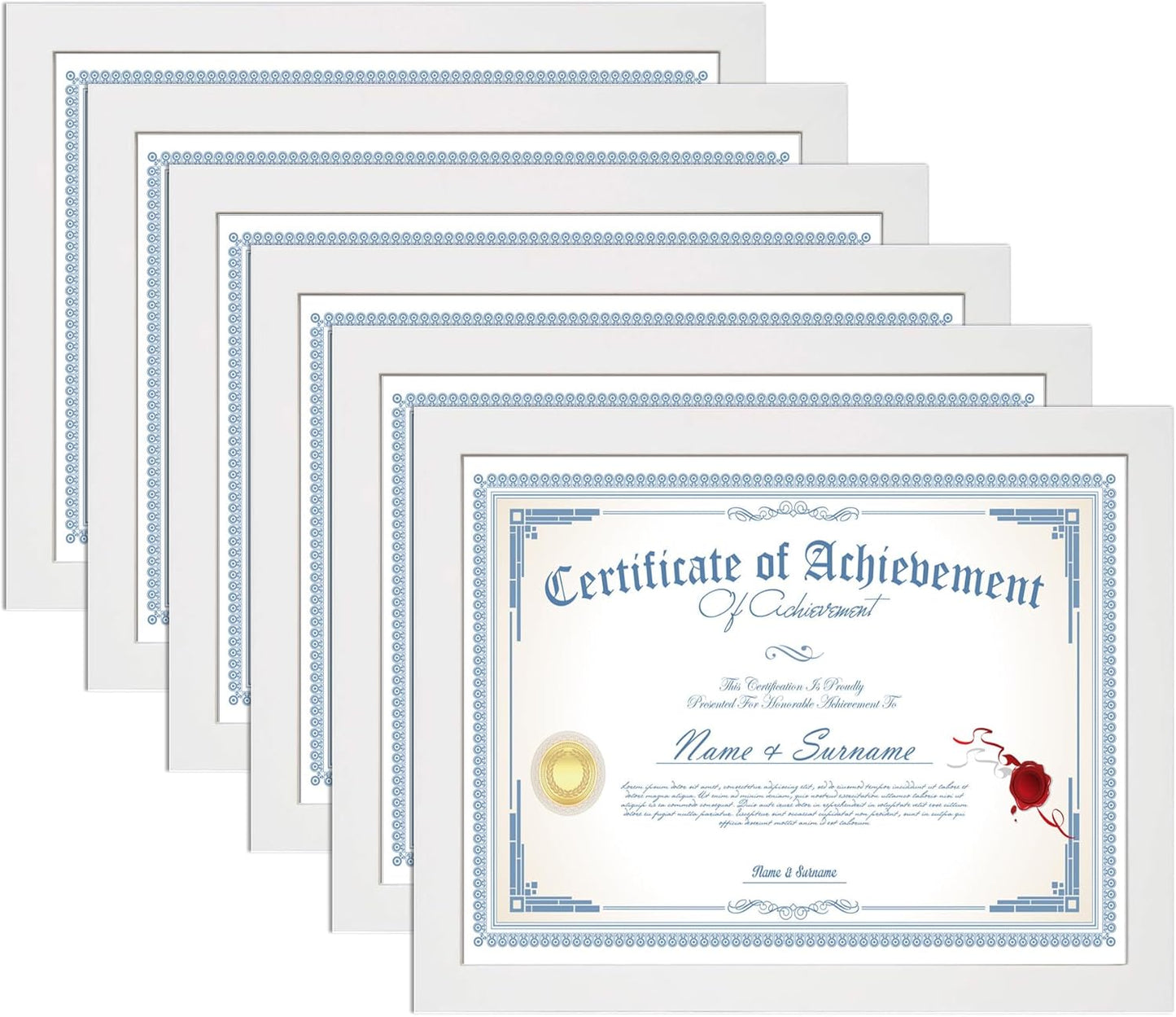 KTKDE A4 Picture Frame White set of 6 with Shatter-Resistant Glass - 8.3x11.7 Frame with Engineered Wood - Signature Collection - A4 Frame for Tabletop and Wall Home Decor best gift