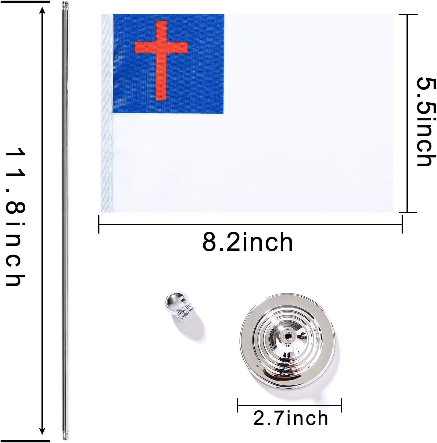 ZXvZYT 2 Pack American US Christian flag USA Christians table flag,Small Mini United States Religion and Belief Desk Flags With Stand Base,for Christian Party Events Celebration Decorations Supplies