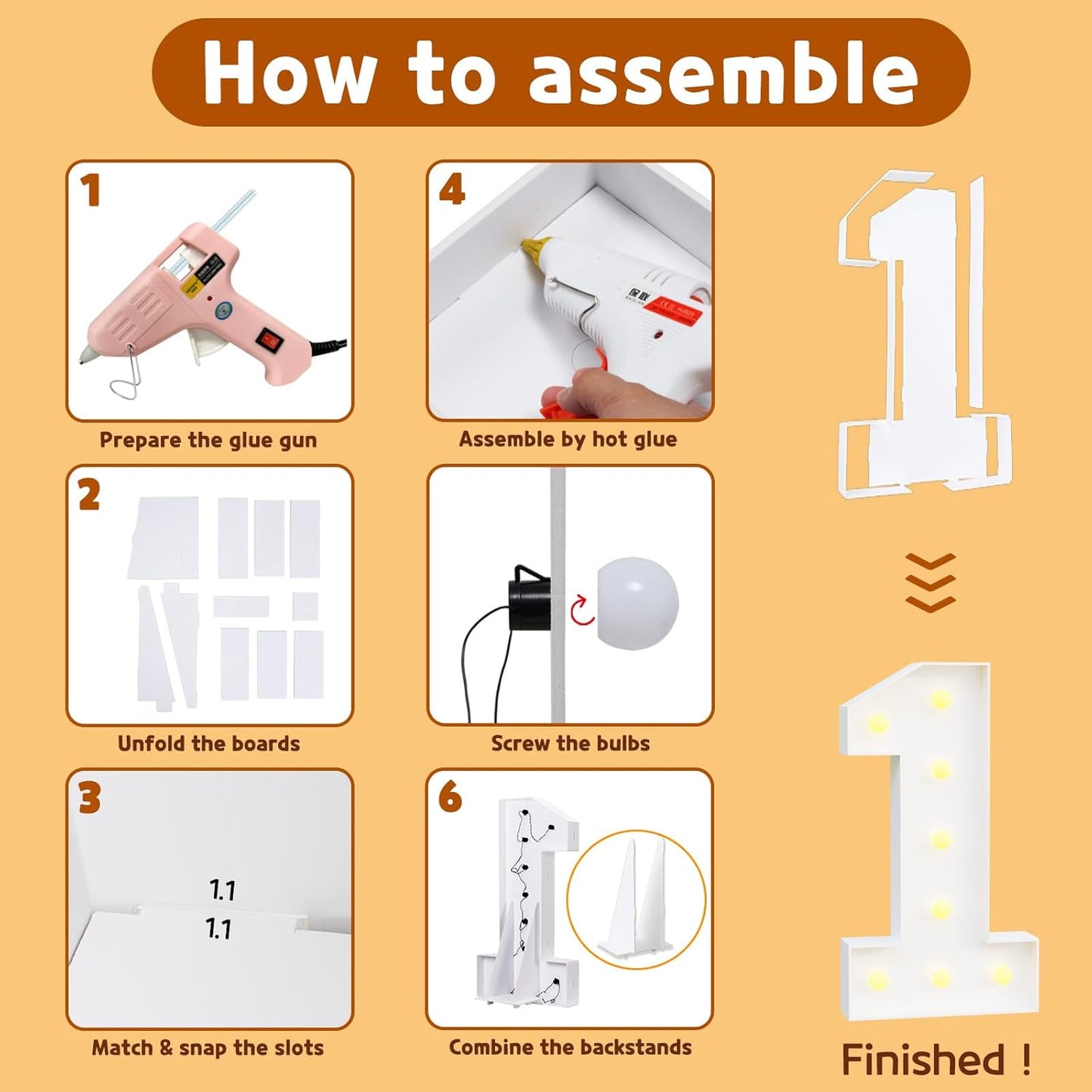 imprsv Marquee Light Up Numbers, Mosaic 3FT Marquee Numbers for 1st 21st Birthday Decorations Anniversary Party Decor, Large 1 for Party Decorations (Need to Assemble)