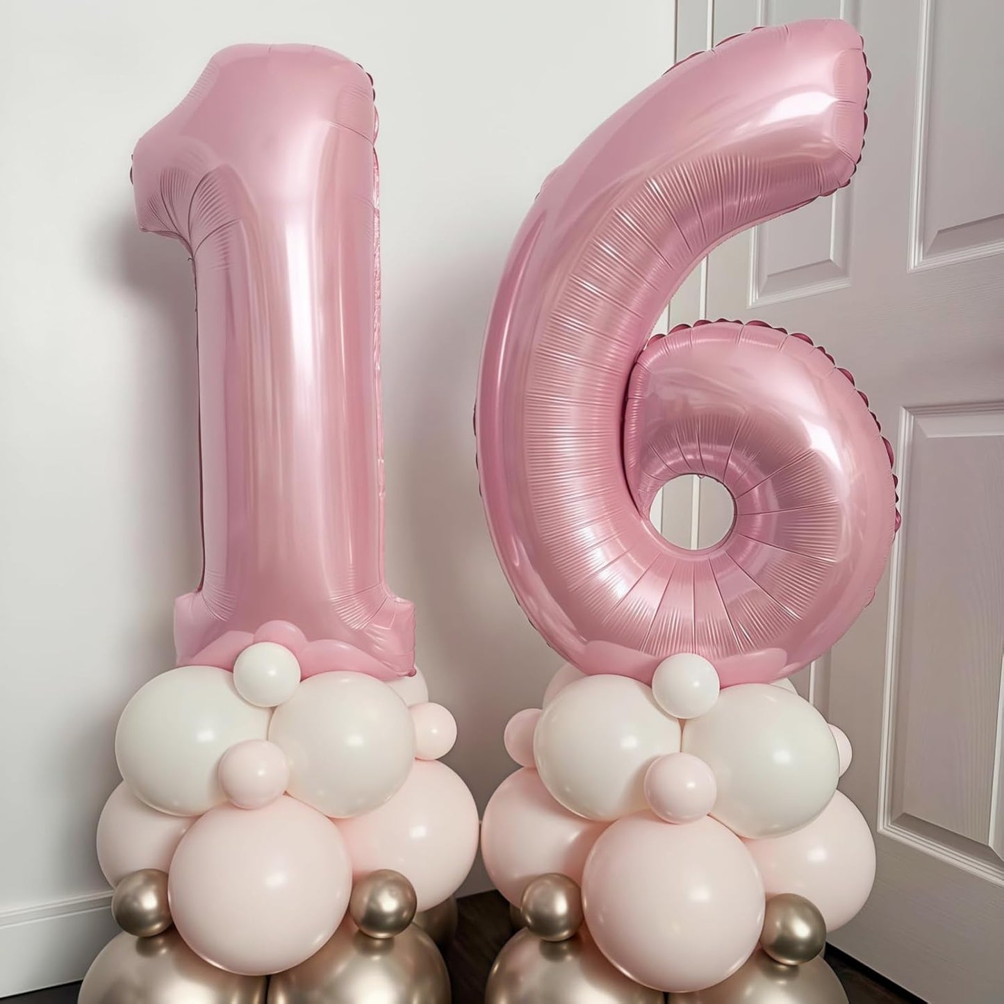 Pastel Pink 10 Balloons Number, 40 Inch Foil Number 1 & 0 Balloons for 10 Year Old Birthday Decorations, Large Self Inflating Mylar Light Pink Balloon for Girls 10th Birthday Party Anniversary Decor