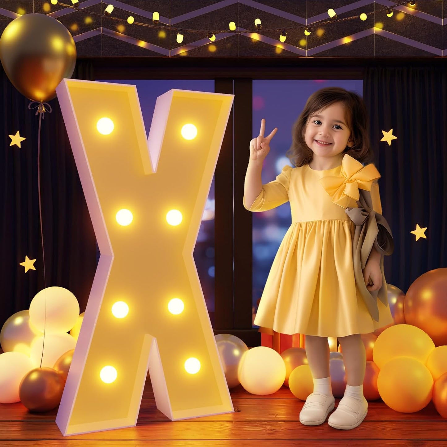 Marquee Letters 3 Feet Tall Large Light Up Letters X Happy Birthday Decorations Marry Me Engagement Party Decor Yellow Light Birthday Decorations Balloon Arch Kit Foam Sign X