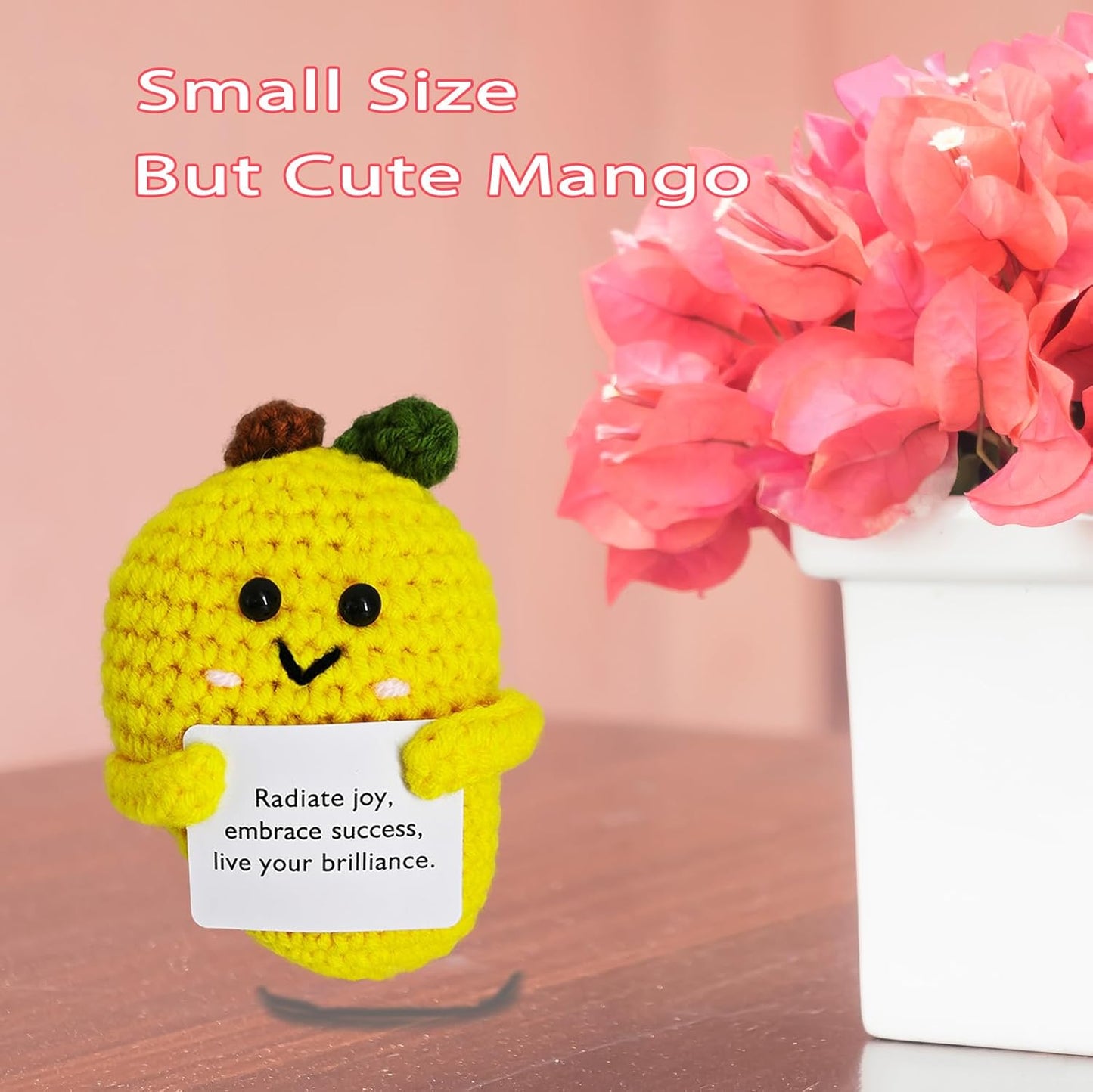 Crochet Emotional Support Mango-Handmade Mental Health Gifts for Friends,Family-Uplifting Gifts for Grandpa,Grandma Mom,Dad,Teens