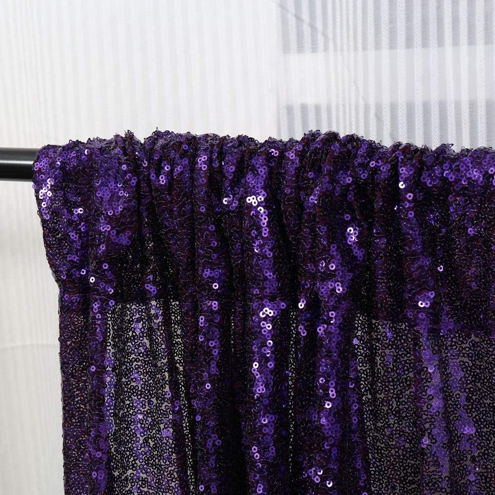 Poise3EHome Purple Sequin Backdrop,8FT x 10FT Sequin Photography Backdrop Curtain for Party Decoration, Purple