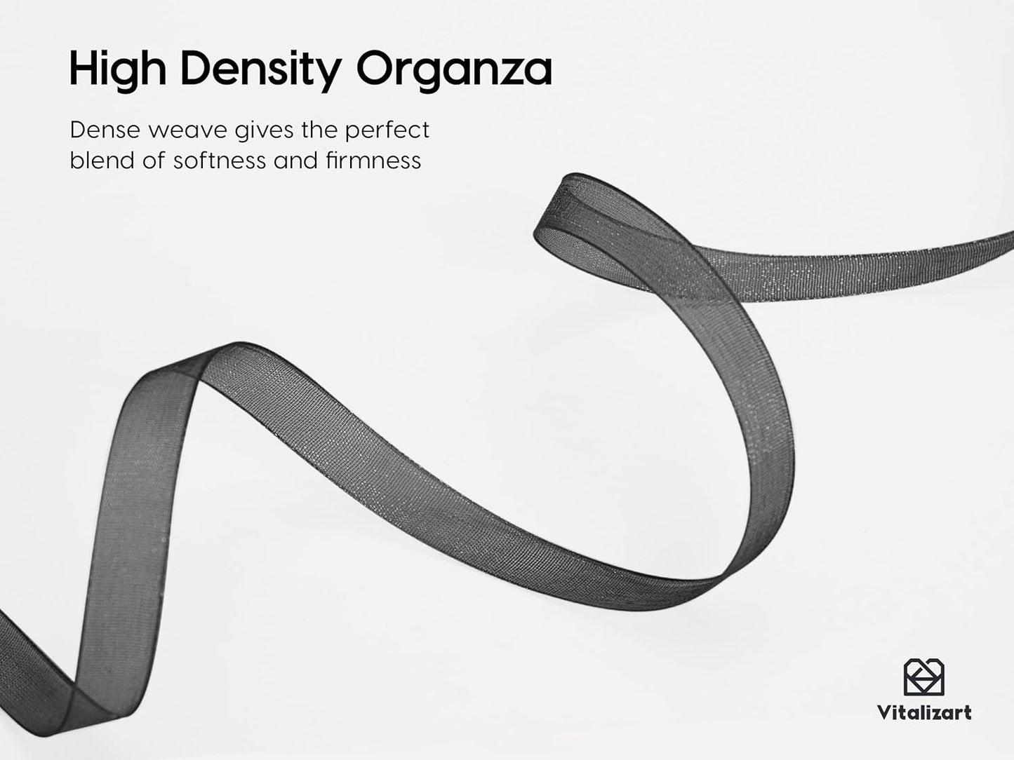 Vitalizart 3/8" x 30Yd Organza Ribbon Black Sheer Ribbons Set 10 Yd x 3 Rolls Handmade Eco-Friendly for Gift Wrapping Christmas Tree Crafts Bows Wedding Invitations Wreaths Wrap