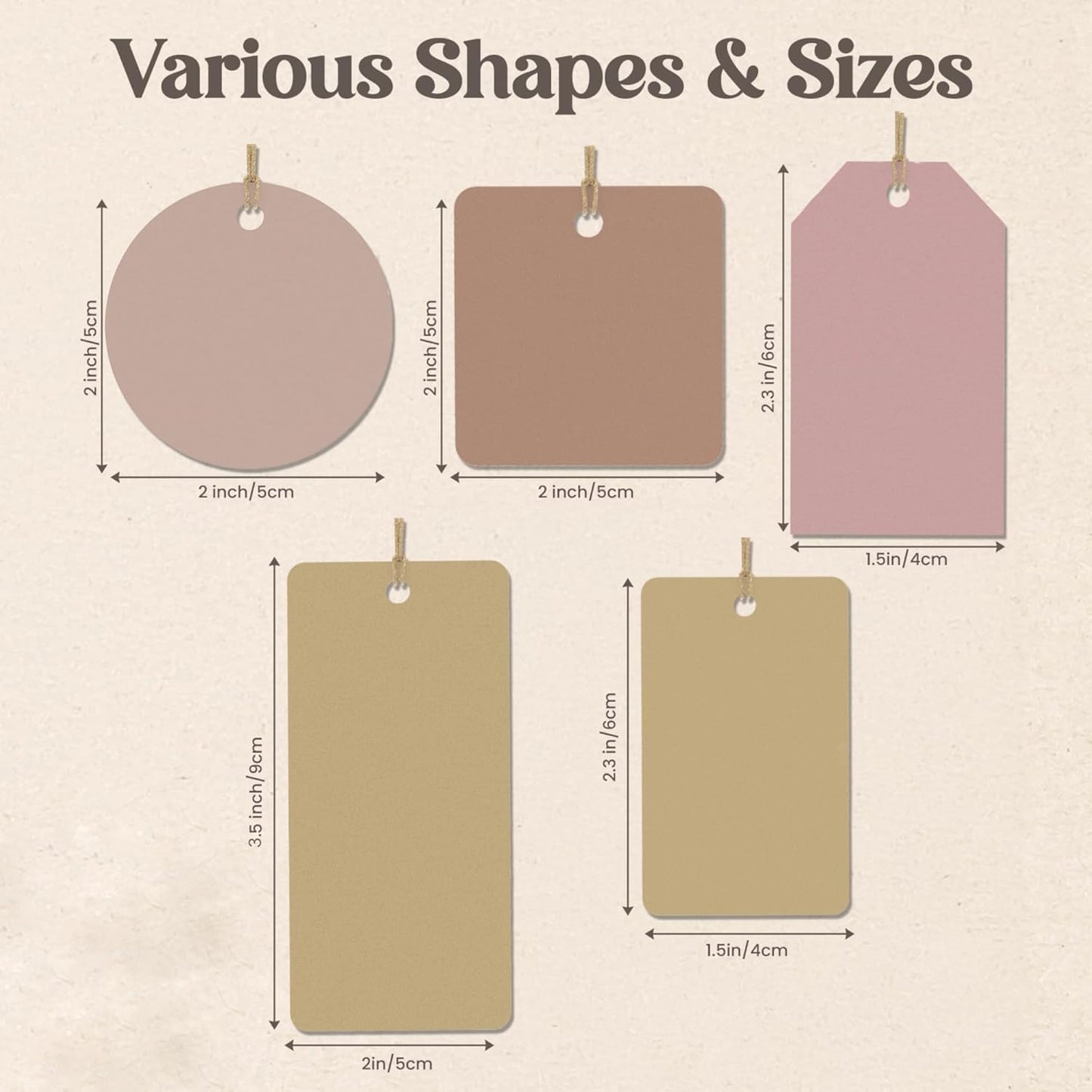 50-200 pcs Custom Hang Tags, Personalized Clothing Tags with Logo & Text, Custom Tag for Handmade Items, Business, Ideal for Apparel, Jewelry, Weddings, Mother's Day, Gift Label