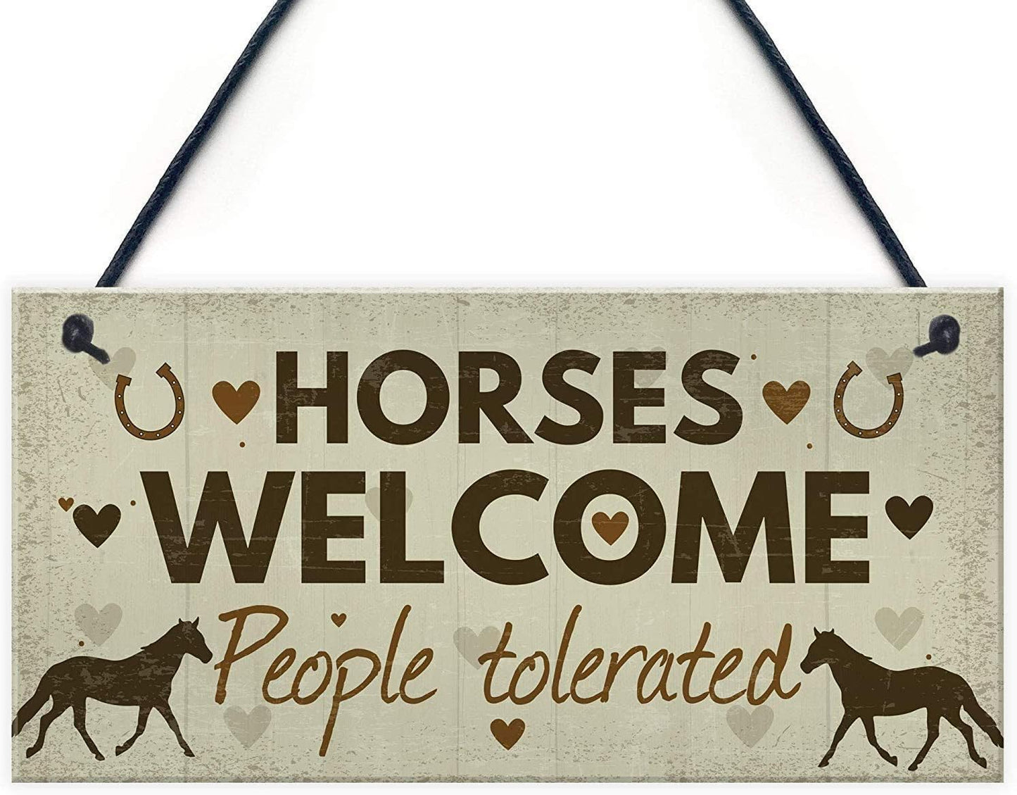 Rustic Wooden Signs Horse Welcome Wood Signs Hanging Plaque Gifts Sign Wall Art Decor Kitchen Cafe Pub Decor Gift 6x12 INCH