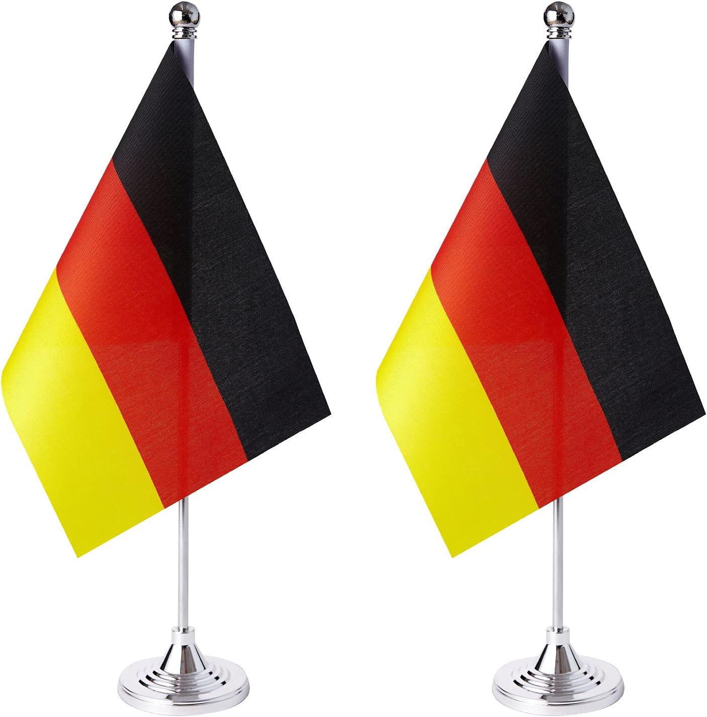 ZXvZYT 2 Pack Germany flag German Table Flag Small Mini German Desk Flags With Stand Base,International Festival Events Celebration Decorate,Home office Decorations