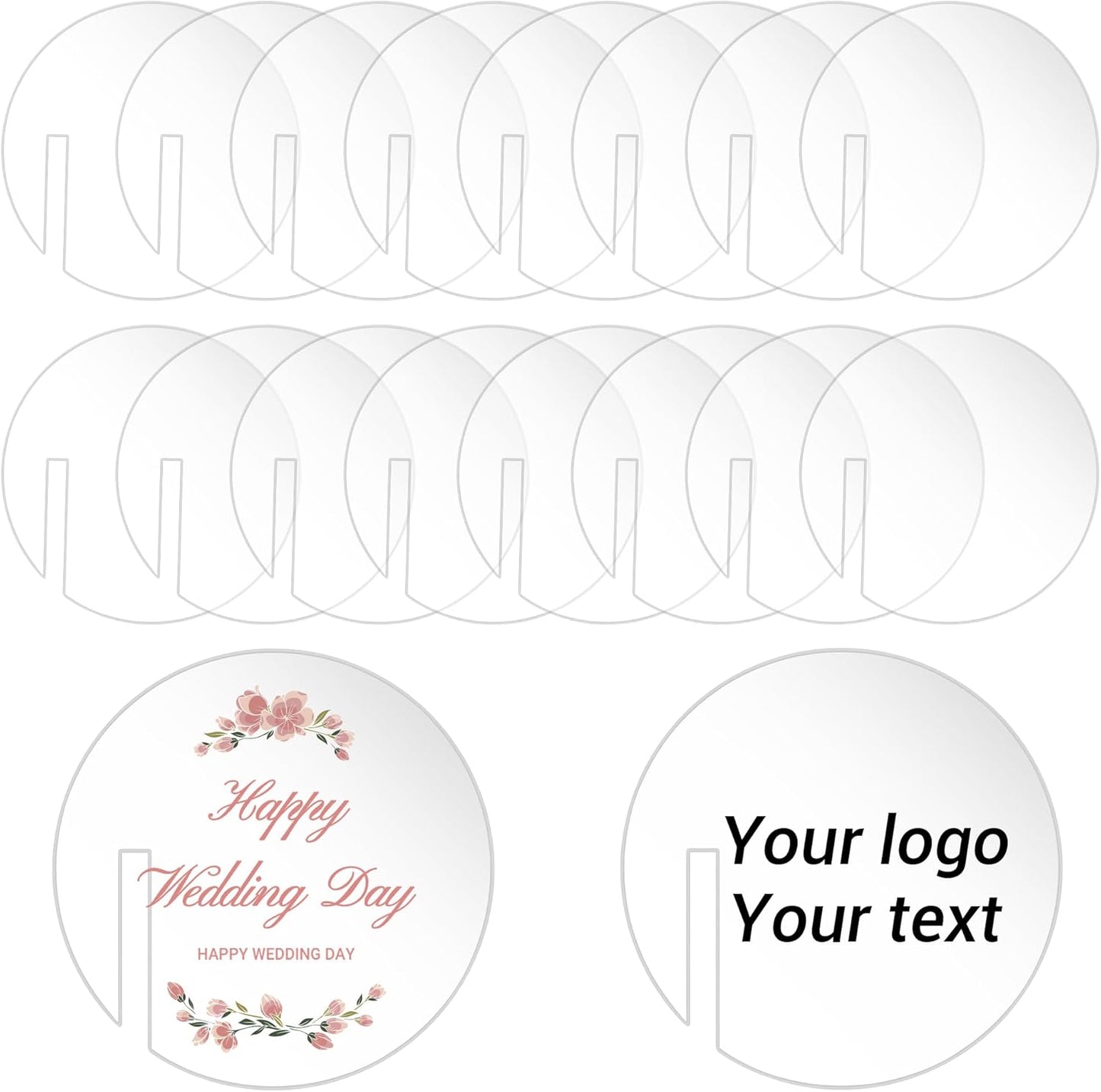 100 Pcs Wine Glass Name Tags, Personalized Wedding Drink Tags Reusable Circle Acrylic Labels Rim of Glass, Drink Markers to Write for Wedding Engagement Birthday Party Decorations
