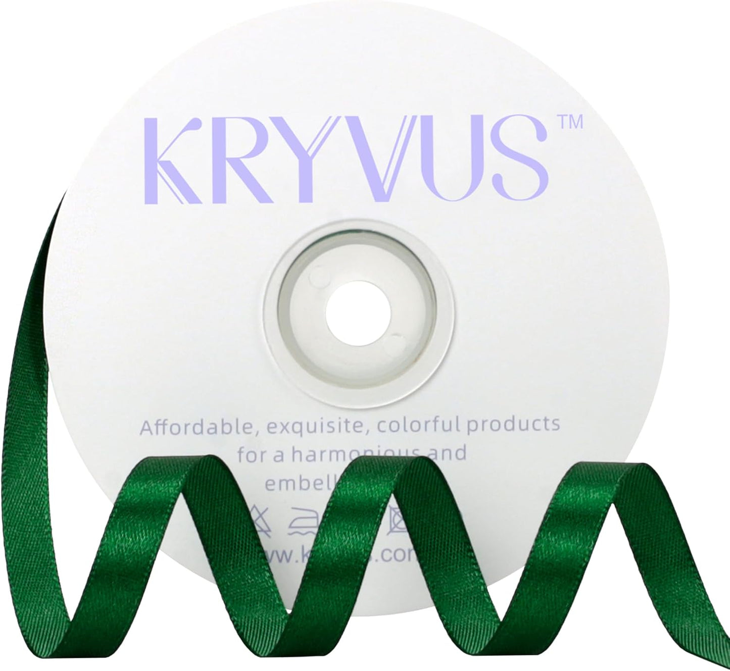 Green Satin Ribbon 3/8 inch X Continuous 50 Yards, Single Face Polyester Ribbon Perfect for Gift Wrapping, Flower Bouquet, Wedding Decor, Crafts, Bow Making, Sewing and More