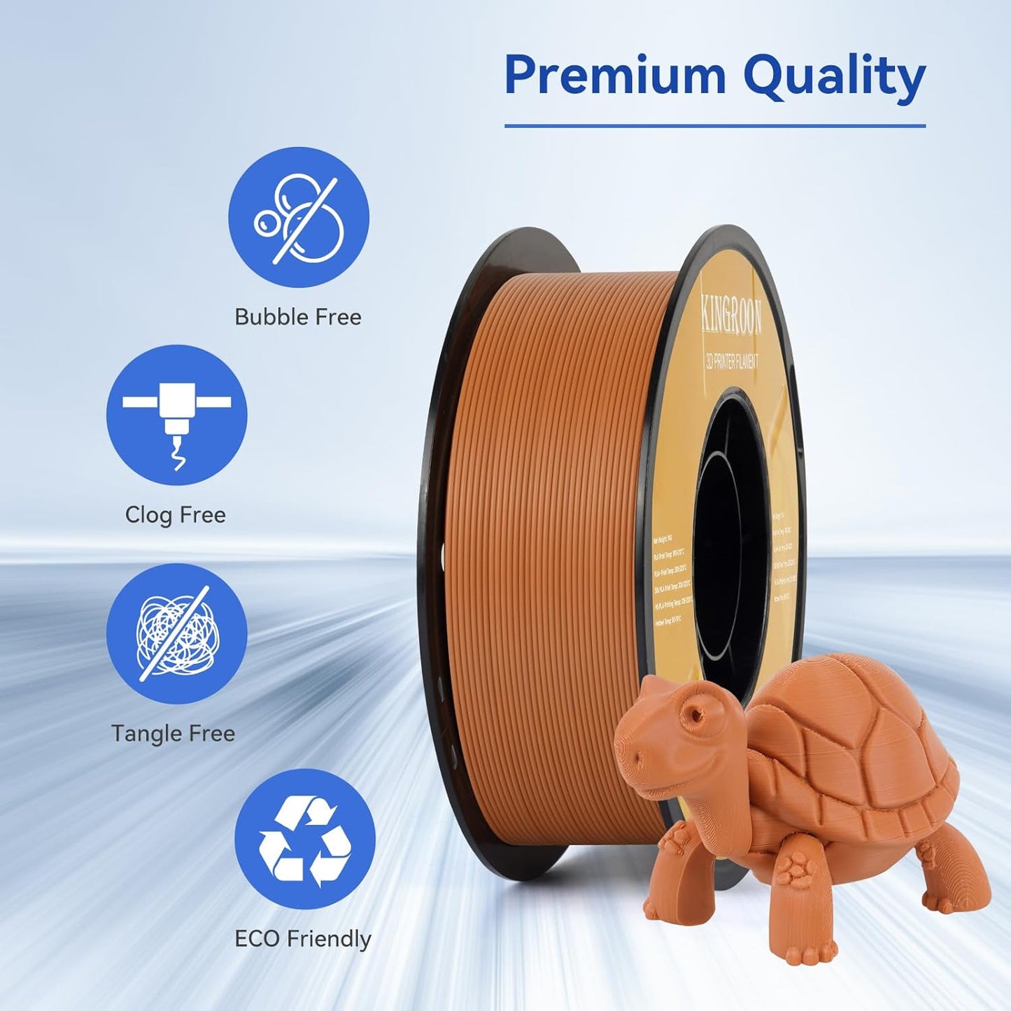 Kingroon PLA Filament 1.75mm 3D Printer Filament Light Brown Pla Filament 1kg Filament Dimensional Accuracy +/- 0.02mm, Fit Most FDM Printer,Light Brown