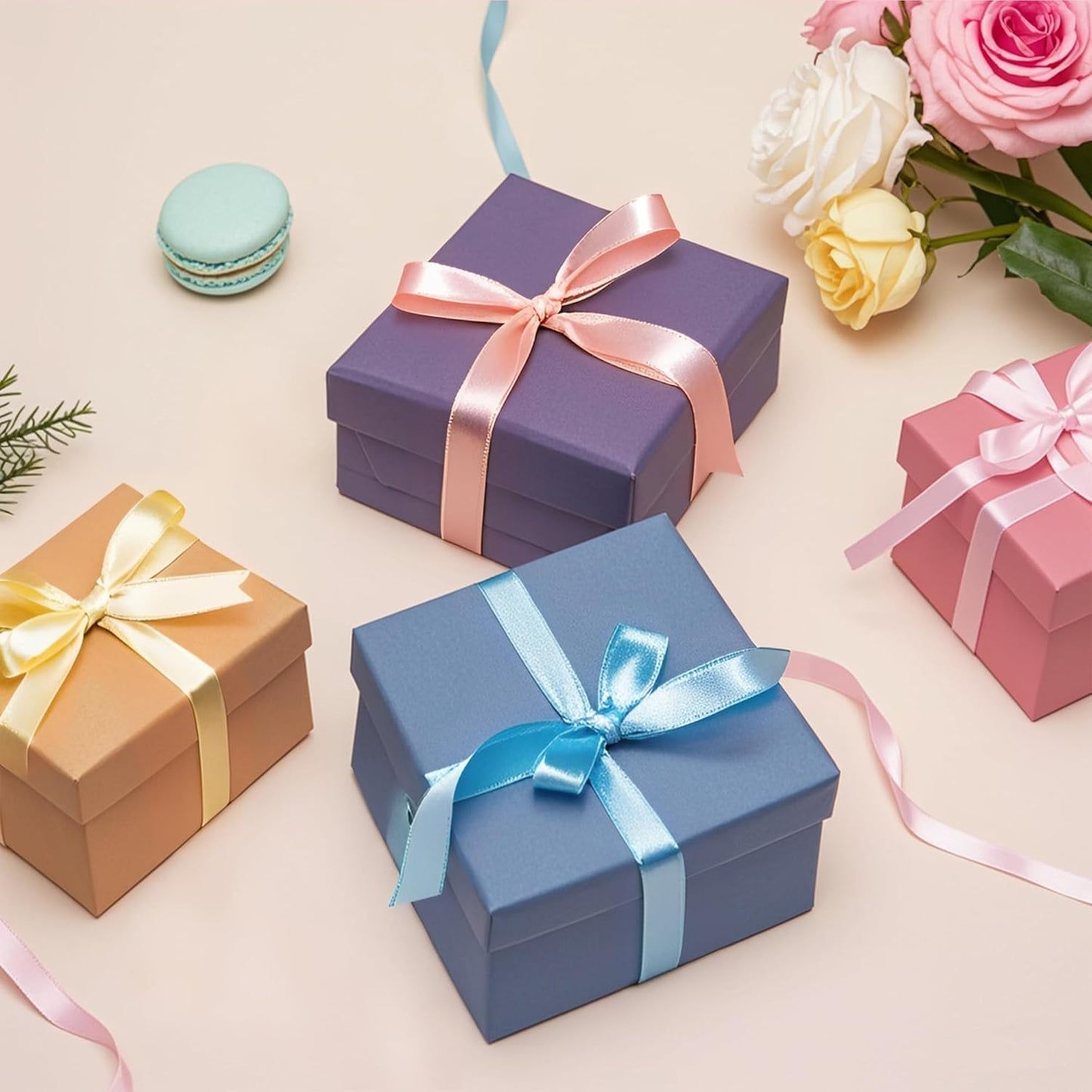 3/8" 6 Colors X 25 Yards Light Rainbow Satin Ribbon,150 Yards Assorted Colors Satin Ribbons for Flower Bouquet,Ribbons for Gift Wrapping Happy Birthday Party Decorations