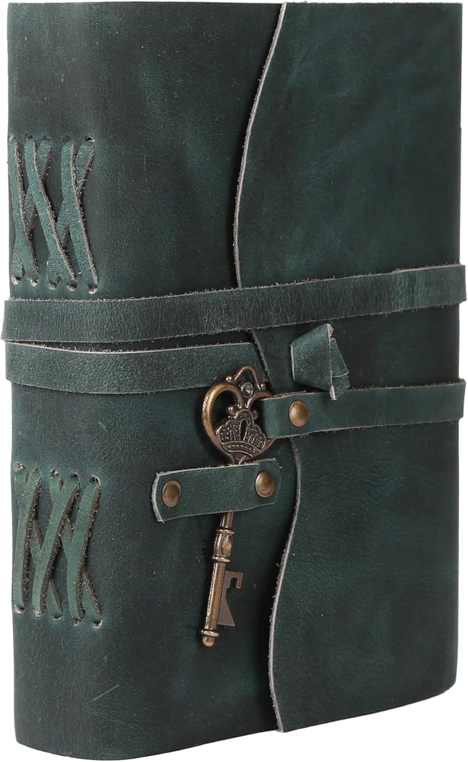 Leather Journal with Lined and Unlined Deckle Edge Paper 8x6 inch and Vintage Key | Handmade Writing Notebook Diary | Bound Daily Notepad for Men & Women Medium, Sketch/Writing pad for Artists