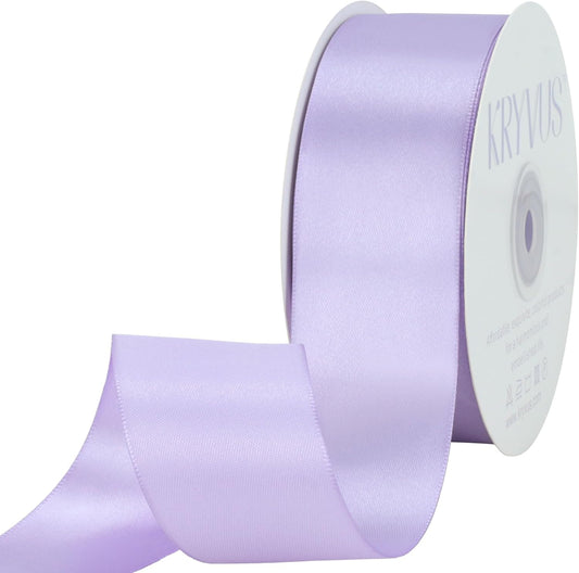Lavender Satin Ribbon 1-1/2 inch X Continuous 50 Yards, Single Face Polyester Ribbon Perfect for Gift Wrapping, Flower Bouquet, Wedding Decor, Crafts, Bow Making, Sewing and More