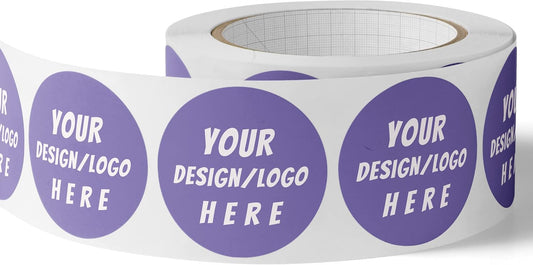 150 Custom Circle/Square BOPP Roll Labels- Personalized Stickers for Business Logo, Party, Wedding Favor, Baby Shower-Any Design Text + Image, Matte/Gloss Finish (1.5 Inch Circle)