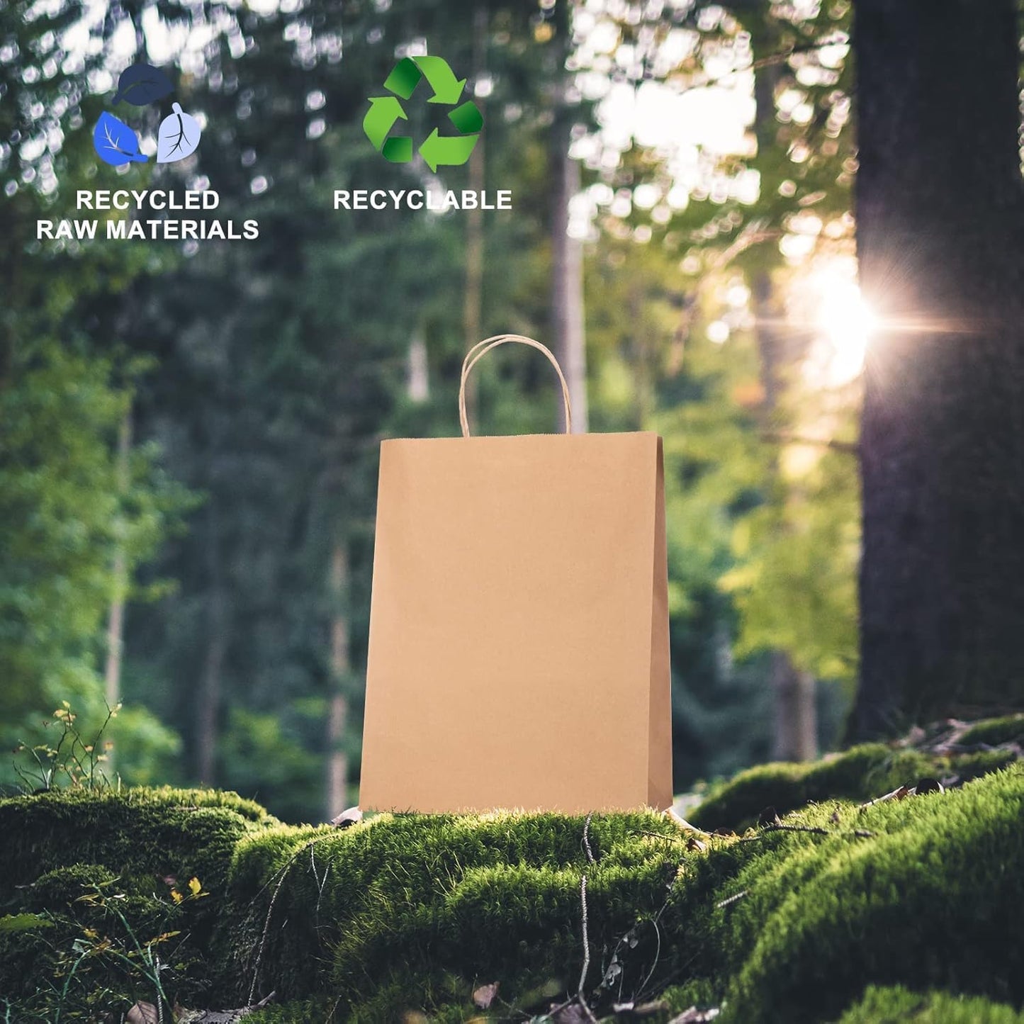 METRONIC Kraft Paper Gift Bags with Handles 8x4.75x10.5 Inch 600 Pcs | Christmas, Birthday Party Favors, Retail Shopping, Small Business Bulk | Brown Gift Wrap Bag