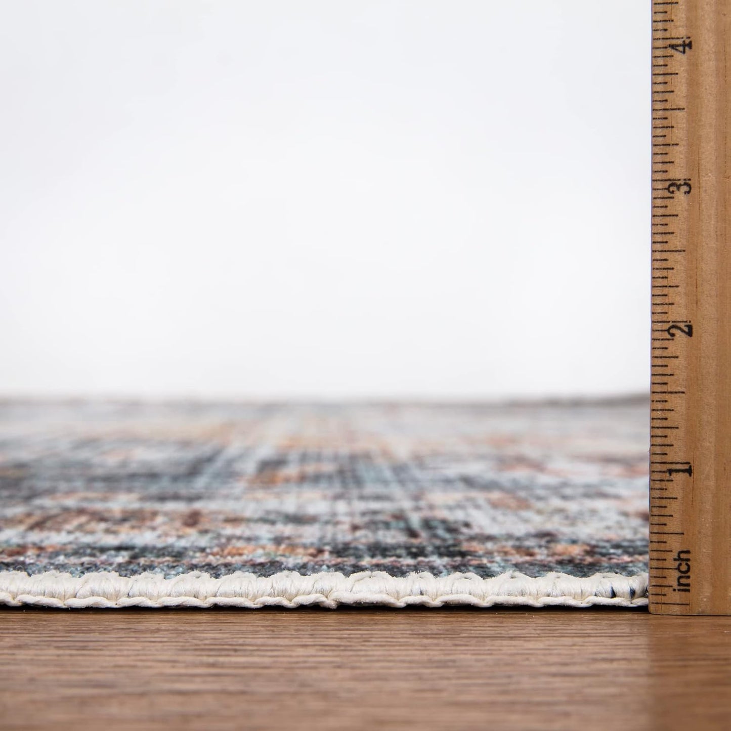 Bloom Rugs Washable Non-Slip 8' x 10' Rug - Teal/Peach Traditional Area Rug for Living Room, Bedroom, Dining Room, and Kitchen - Exact Size: 8' x 10'